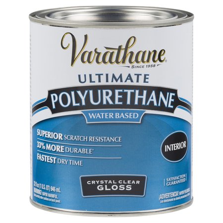 VARATHANE Ultimate Gloss Crystal Clear Water-Based Polyurethane 1 qt 200041H